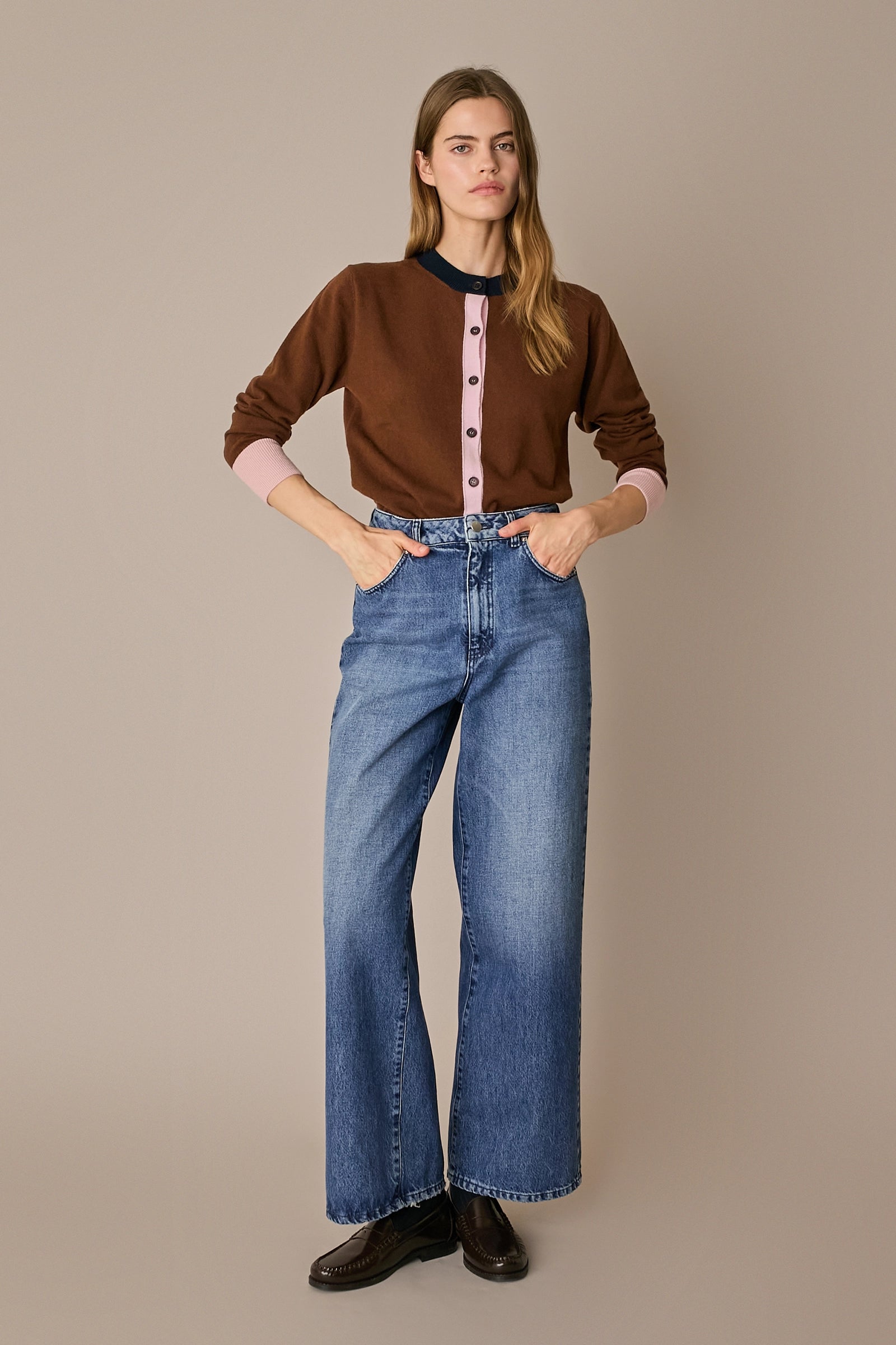 Cardigan colour block