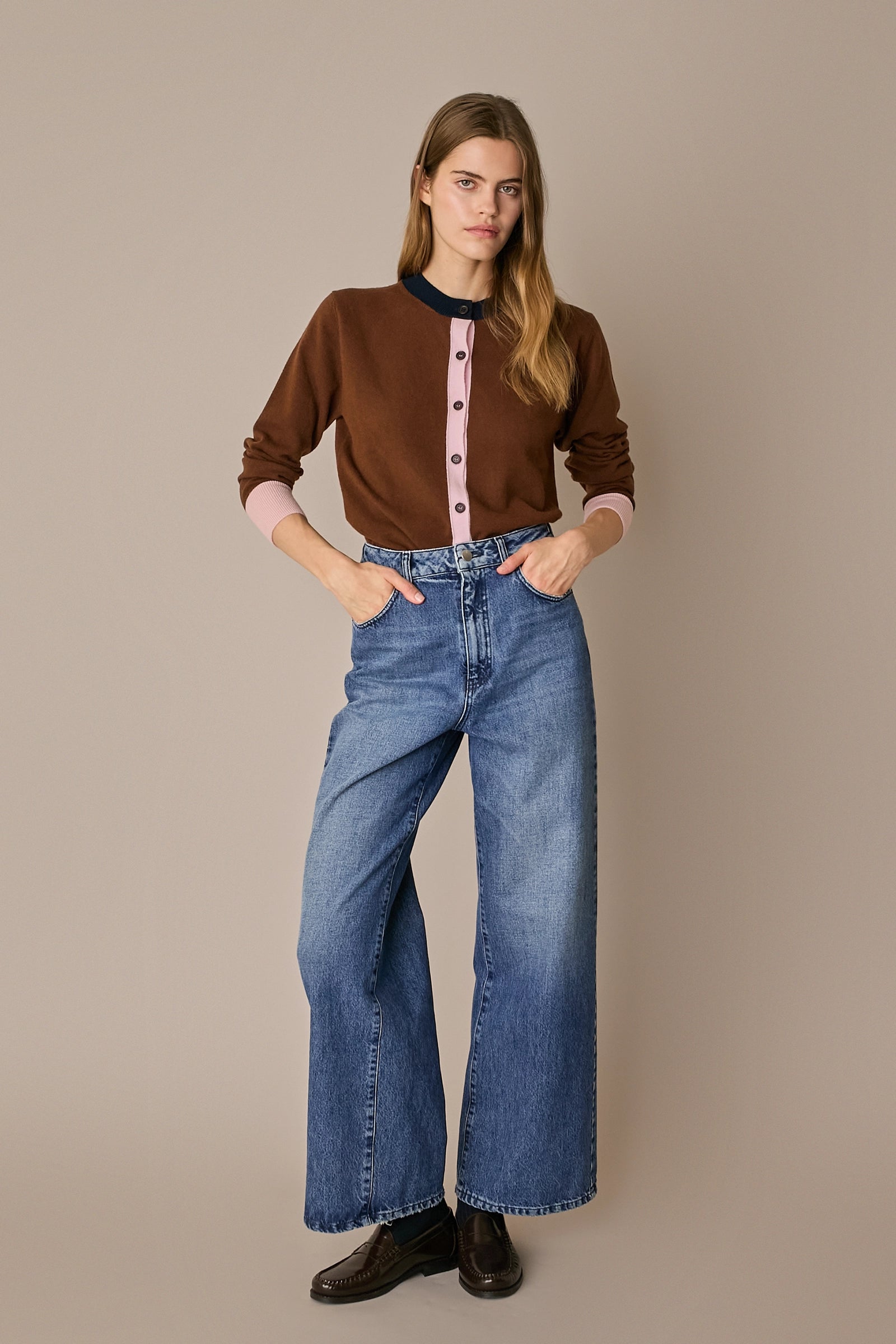 Cardigan colour block