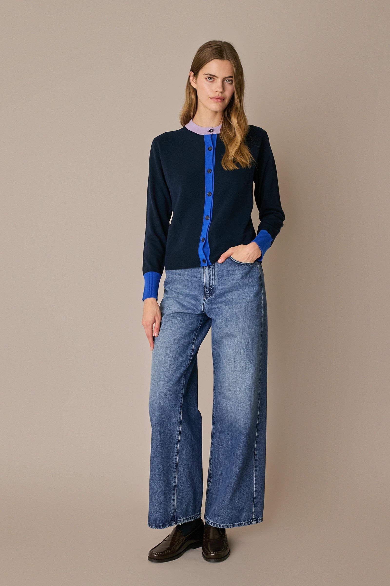 Cardigan colour block